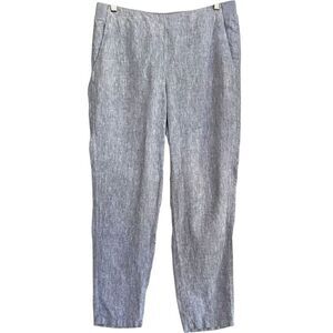 J. Jill Love Linen Pull On Pants Size Small Light Blue Coastal Casual w/ Pockets